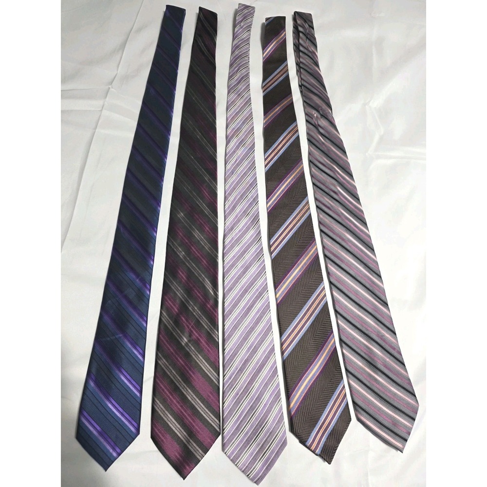 Lot of 5 Men's Designer Random Variety Multicolor Striped Ties